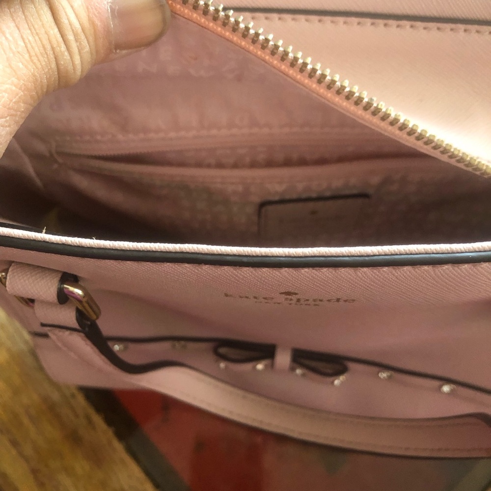 Kate Spade Jeweled Hadlee Pink Leather Cross Body - Picture 8 of 10